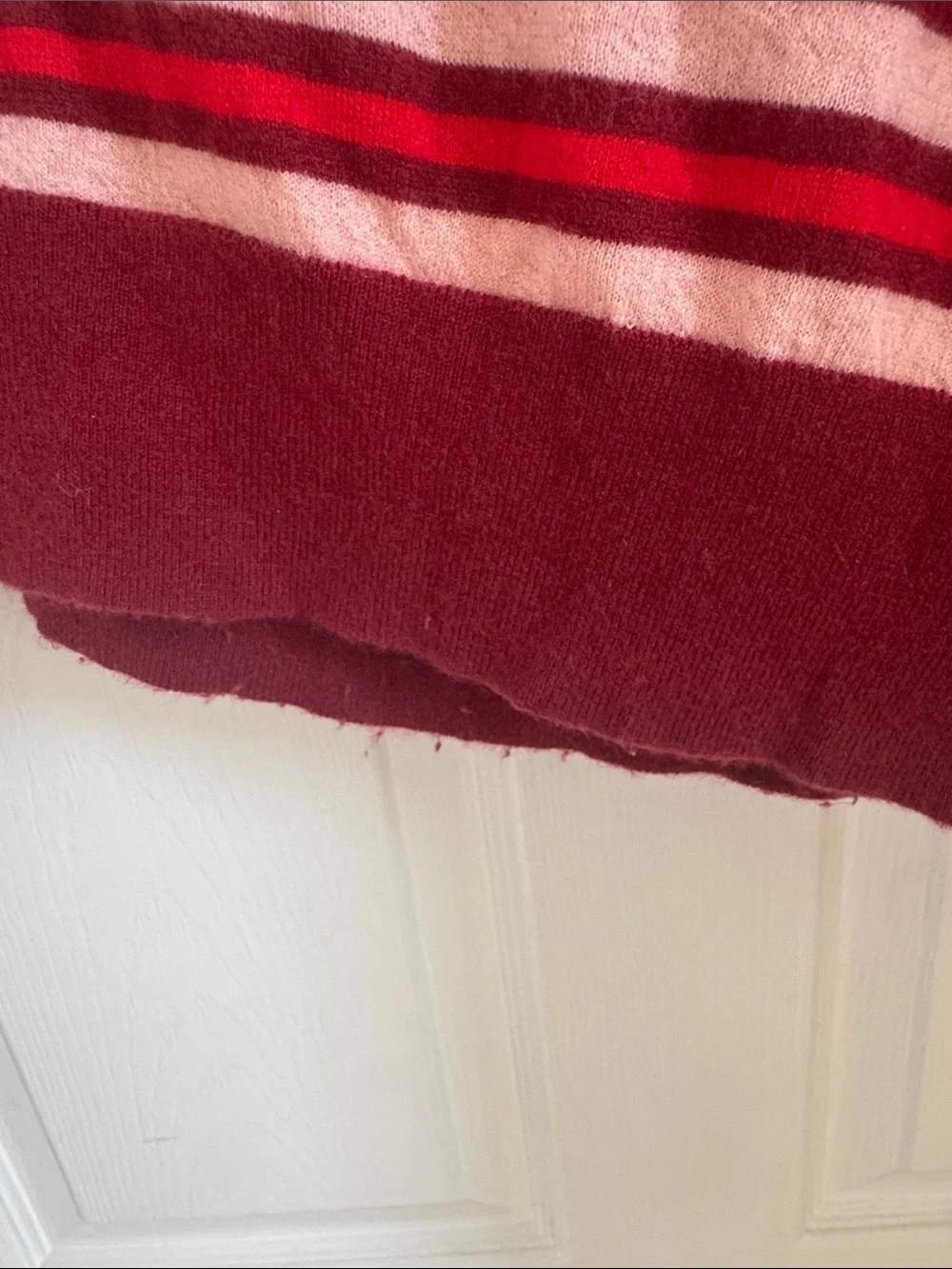 J.Crew Women’s Red & Pink Striped Cashmere Sweater